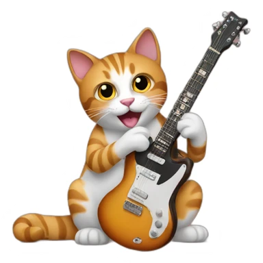 Cat with guitar sticker