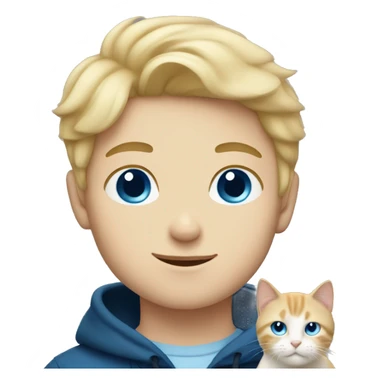 blonde boy with blue eyes and scottish cat sticker