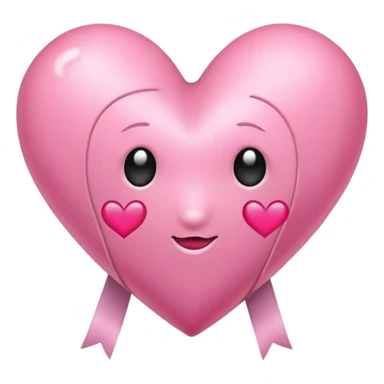 Corazón rosa con un lazo sticker
