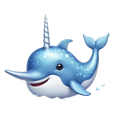 A cute narwhal with its spiraling horn swims through the icy waters, spreading joy and magic sticker
