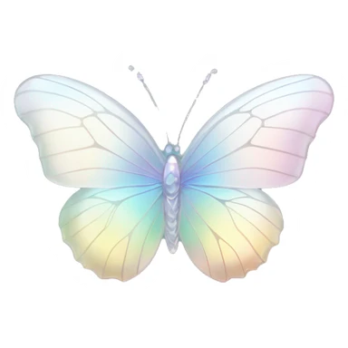 Pastel white iridescent glass crystal butterfly sticker