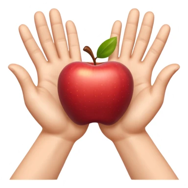 A 3D emoji in iOS emoji aesthetic style showing two cartoon hands held apart, palms facing inward, as if indicating something large or wide. Soft realistic skin tone, expressive and cheerful pose, clean white background, glossy Apple-style rendering. sticker