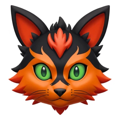 Nargacuga-Litten-Torracat-fusion-Fakemon-Pokémon-creature  sticker