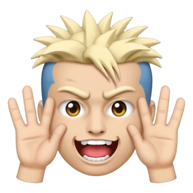 punk emoji, hardcore rock face emoji with hands sticker
