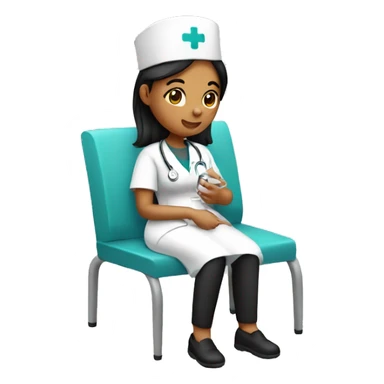 Nurse siting with injection in hand sticker