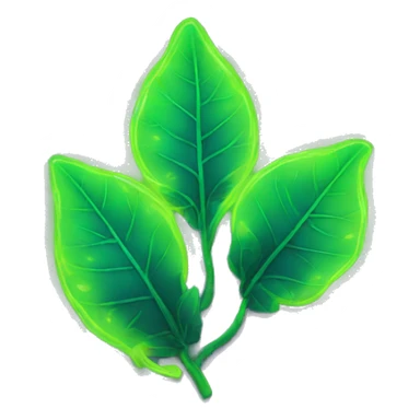 Leaves glowing neon sticker