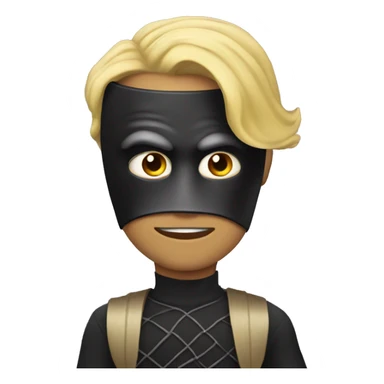 Blonde man dressed as batmab with mask sticker