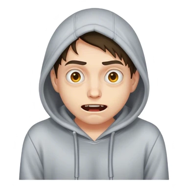 Crazy face with a hoodie sticker