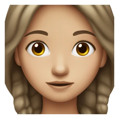 Brown haired white skin girl sticker