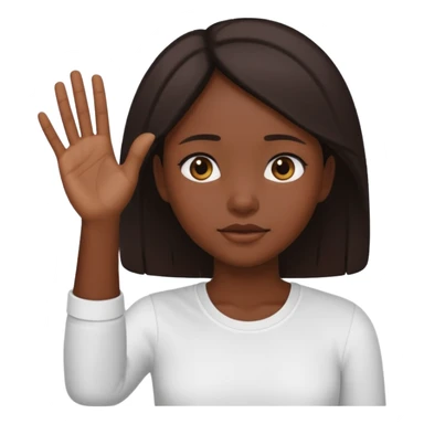 Dark skin girl asking for money with hand out sticker