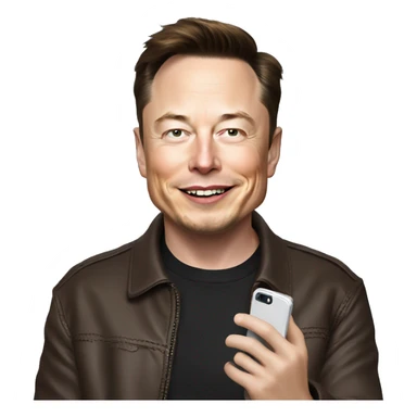 Elon Musk tweeting from his phone sticker