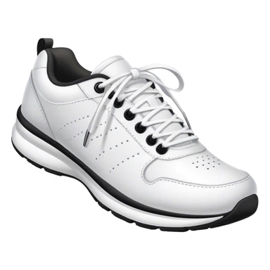 Athletic shoes with a smiling face sticker