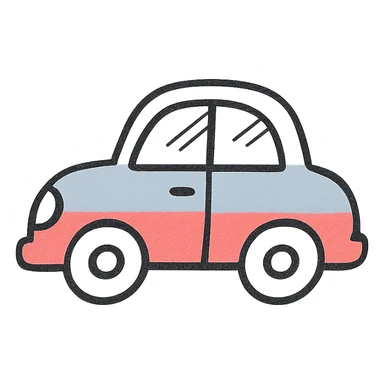 red and blue automobile icon sticker
