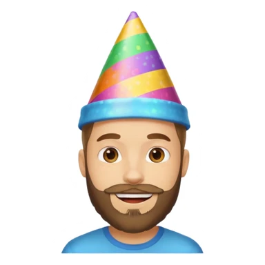 young man with a beard, happy birthday boy sticker