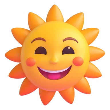 pastel yellow, smiling, plump, glossy sun sticker