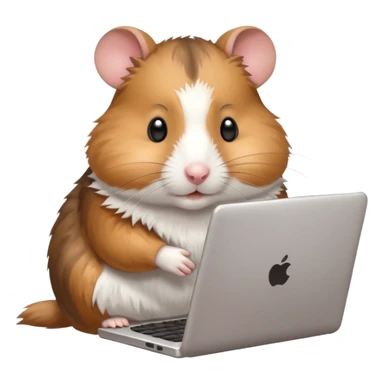 hamster working with a laptop sticker