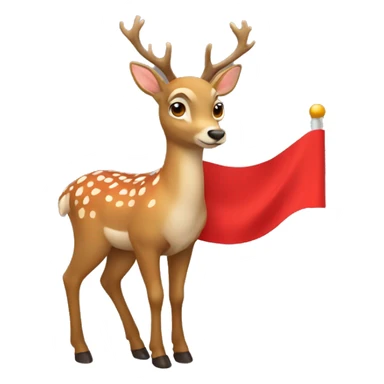 deer with red flag sticker