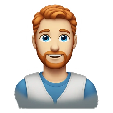 red hair guy with short hair and beard and blue eyes  sticker