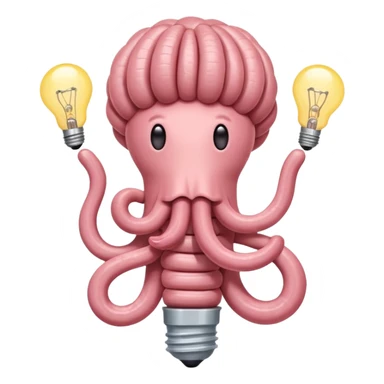 a bunch of intestines with a lightbulb emoji sticker