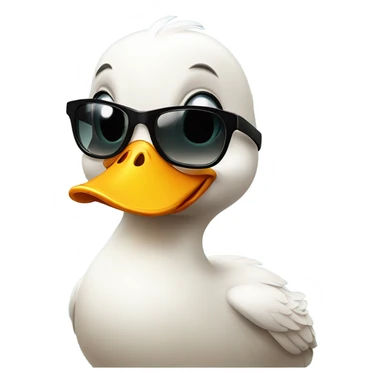 Cute Duck with sunglasses sticker