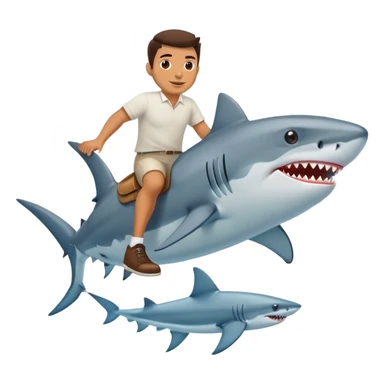 Mexican riding a shark with shoes sticker