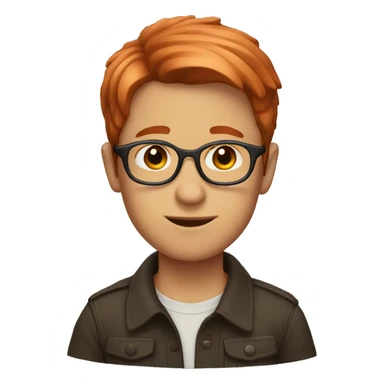 boy with copper hair and glasses sticker
