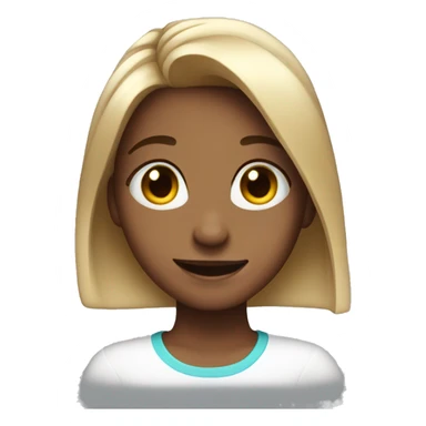 Girl saying hi with highlights in her hair sticker