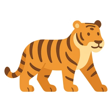 Flat design style tiger sticker