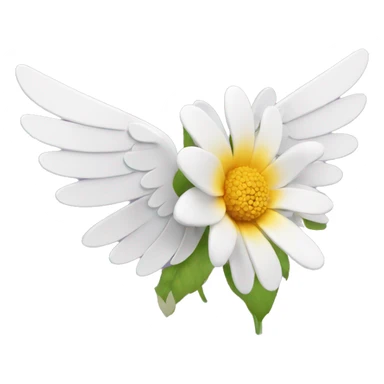 A flower with angel wings sticker