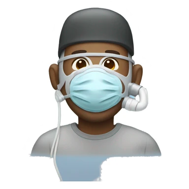 Guy with cpap mask on sticker