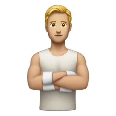 white man with hands in cast sticker