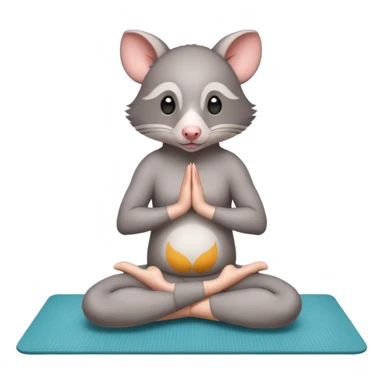 Possum doing yoga on yoga mat  sticker