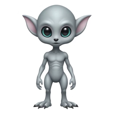 full body cute humanoid peacefull alien furry with 2 legs and eye stalks stands upright and looks intelligent sticker