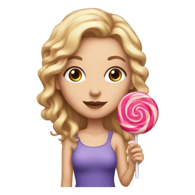 white girl with lollipop sticker