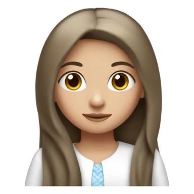 Brunette girl angel with straight hair and blue eyes sticker