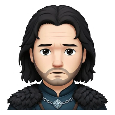 Jon Snow Sad middle age from Games of throne character face only younger sticker