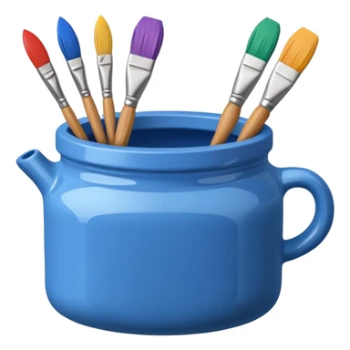 paint jars with a brush next to them sticker