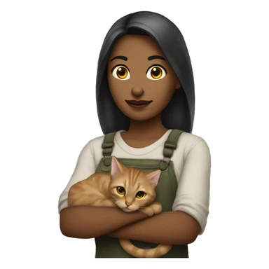 Девочка балерина с котёнком в руках sticker