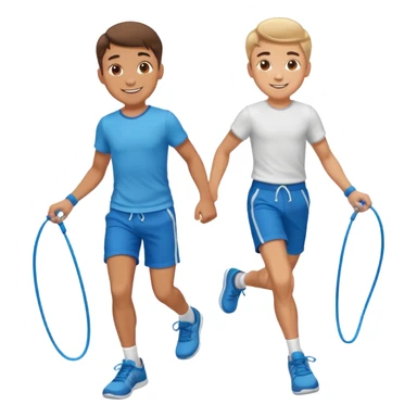 Boy with Skipping Rope on feet pose sticker