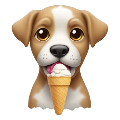 Puppy eating ice cream sticker