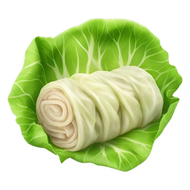 Boiled cabbage rolls with meat sticker