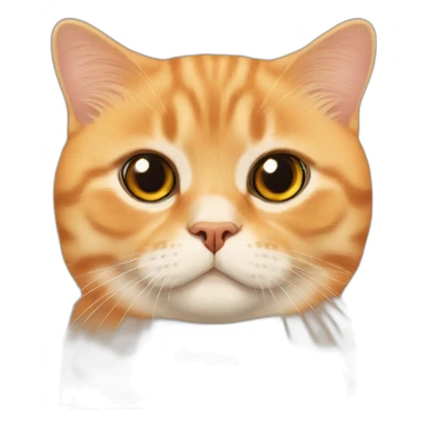 orange scottish fold cat face only sticker