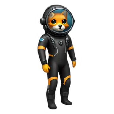 foxin black rubber shiny diving suit sticker