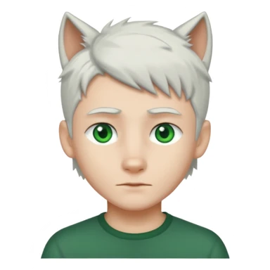 Boy with wolf cut white hair  sticker