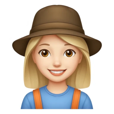 Una ragazza con un cappello sticker