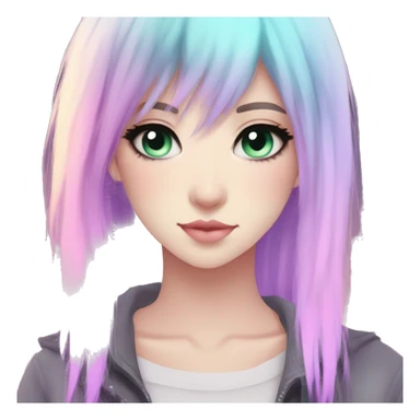 Gorgeous Attractive Edgy Pastel Gradient Beautiful Anime Emo CatLady sticker