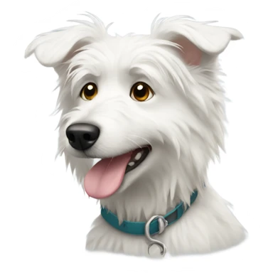 Scruffy white dog sticker