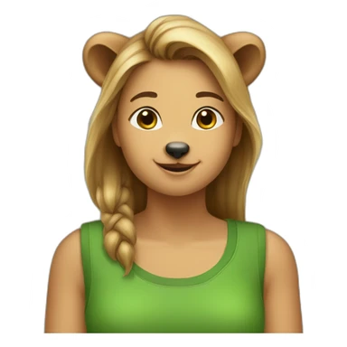 women-with-a-happy-quokka-which-is-wearing-green-sleeveless sticker