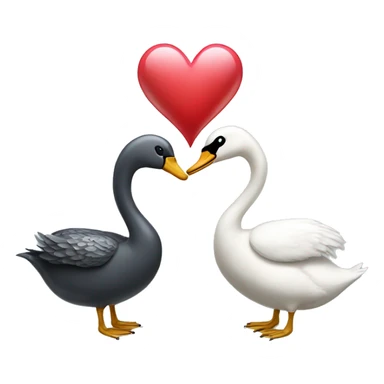 A swan and a slug with a heart between them sticker