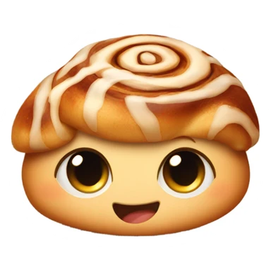 a single cinnamon bun with cute eyes sticker